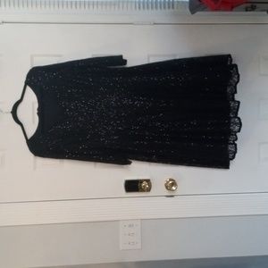 42 inch long black lace dress